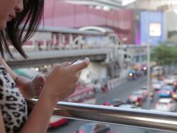 life with smartphone in capital city Stock Footage
