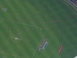 WS AERIAL ZI ZO View of AFL stadium / Deniliquin, New South Wales, Australia Stock Footage