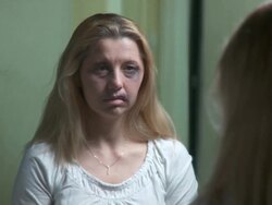 HD DOLLY: Abused Wife All Alone Stock Footage