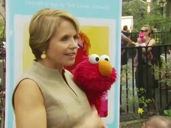 Katie Couric and Elmo at the Katie Couric and Sesame Street Muppets - When Families Grieve at New York NY. (Footage by WireImage Video/GettyImages) Stock Footage