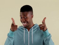 MCS man making facial expressions and waving hands Stock Footage