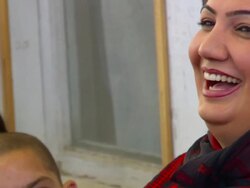 MS ZO Shukria talking  and laughing   with children at  daycare center AUDIO / Kabul, Province, Afghanistan Stock Footage