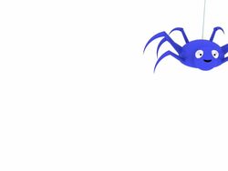 3D Blue Spider Dropping In and Out Stock Footage