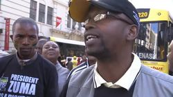 ANC SUPPORTERS RALLY IN SUPPORT OF MEN ACCUSED OF DAMAGING ZUMA PAINTING News Clip