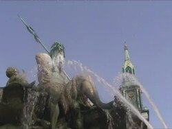 Fountain in Alexander Platz - Berlin Stock Footage
