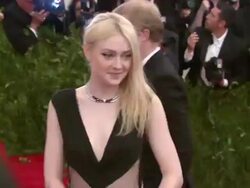 Dakota Fanning at "PUNK: Chaos To Couture" Costume Institute Gala Stock Footage