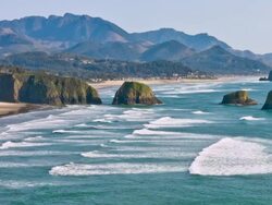 Pacific Coast at Cannon Beach Stock Footage