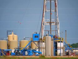 Fracking Oklahoma Closeup Stock Footage