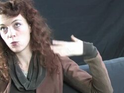 Melissa Auf der Maur Interview (clip 12) Stock Footage