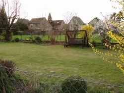 CRANE UP: Formal Garden Stock Footage