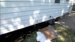 A home's basement has been washed out by flood waters. Stock Footage