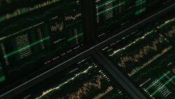 Financial data and charts. Green. Stock Footage