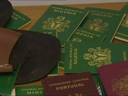 Reconstruction of documents, including passports and cheques, for fraud purposes Stock Footage