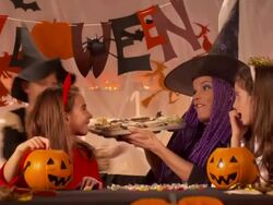HD DOLLY: Halloween Workshop Class Stock Footage