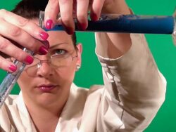 Lab worker with test tubes Stock Footage