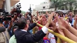 CLEAN : Members of LIBRE party protest outside of Honduran Parliament News Clip