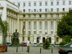 MS ZI View of Historic building / Bucharest, Romania Stock Footage