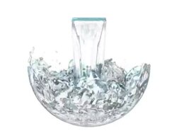 Animated waterfall running into an invisible bowle Stock Footage