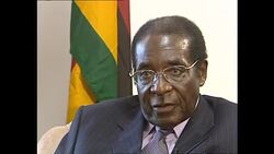 Interview with Zimbabwe president Robert Mugabe. News Clip