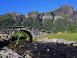 Small bridge by the beach. Stock Footage