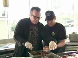 Tom Arnold, Mike Binder at the Coney Dog Grand Opening Benefiting The Midnight Mission at West Hollywood CA. (Footage by WireImage Video/Getty Images Entertainment Video) Stock Footage
