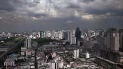 Night sky over city Stock Footage