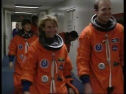 USA: ASTRONAUTS PREPARE FOR MISSION ABOARD SPACE SHUTTLE COLUMBIA News Clip