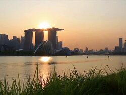 HD Video of Singapore City at sunset Stock Footage