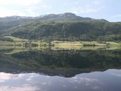 WS View of lake Lonavatnet /Voss, Hordaland, Norway Stock Footage