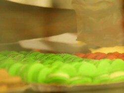 CU R/F Shot of Confectionery Macaroon / Belo Horizonte, Minas Gerais, Brazil Stock Footage