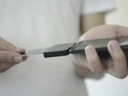 CNGLRET1047 People making mobile payment Stock Footage