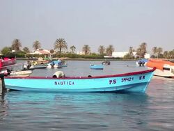 WS Shot of boat and motor boat on seaport / Paracas, Nazca, Peru Stock Footage