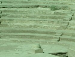Petra archaeological site and amphitheatre, columns, Jordan Stock Footage