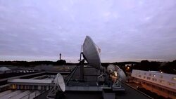 AERIAL: TV-satellite Stock Footage