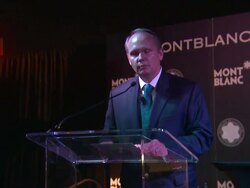 SPEECH:  Jan Patrick Schmitz on Quincy Jones at Montblanc honors Quincy Jones at the Montblanc de la Culture Arts Patronage Awards Ceremony Stock Footage