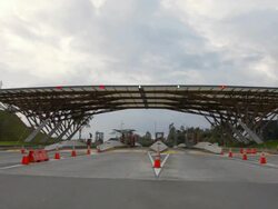 MS Toll booth built with bamboo / Armenia, Quindio, Colombia  Stock Footage