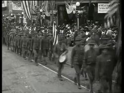 B/W Boy Scouts marching past camera in parade / Vicksburg, Mississippi / NO SOUND Stock Footage