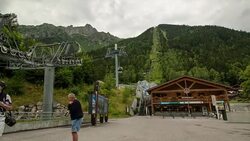 Cable car lift in Chamonix-Mont Blanc, France. 4K Timelapse Stock Footage