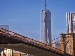 Brooklyn bridge and Freedom Tower Stock Footage