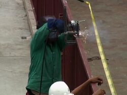 Construction: Welding With Clamp Stock Footage