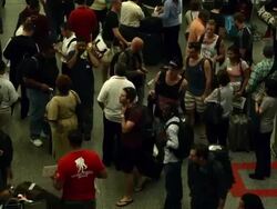 Fans Arrive For The FIFA 2014 World Cup At Rio De Janeiro Galeao International Airport Stock Footage