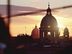 Rome Dome from Pincio Hill Stock Footage