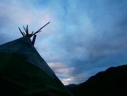 T/L, WS, Tsaatan nomad teepee / Khovsgol, Mongolia  Stock Footage