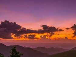 Sunset at mountain. Stock Footage
