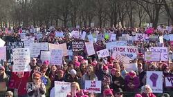 CLEAN : Thousands in Washington join second Women's March against Trump News Clip