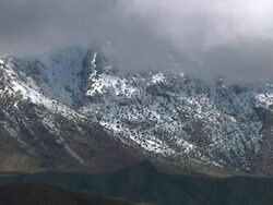 WS View of clouds roll over atlas mountains / Marrakech, Tensift, Morocco  Stock Footage