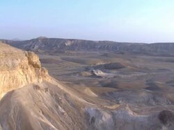 Aerial hills and valleys of the Judea Desert, Israel Stock Footage