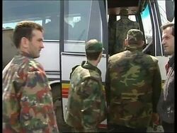 ALBANIA: KLA VOLUNTEER FIGHTERS ARRIVE AT DURRES News Clip