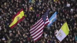 Reaction in St Peter's Square to new pope, Argentinian pilgrims News Clip