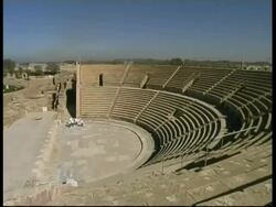 Amphitheatre in Caesarea, Israel Stock Footage